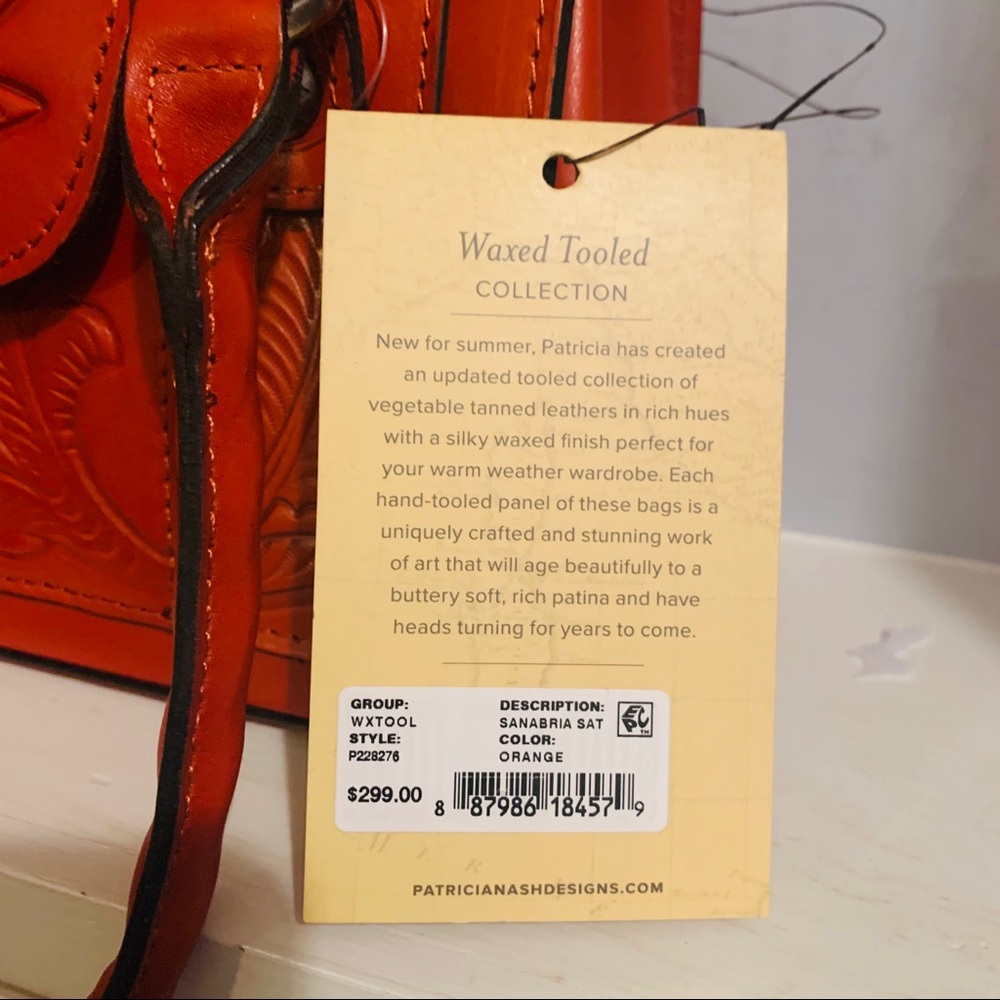 Patricia Nash Sanabria Tooled Rose Orange Satchel - Picture 7 of 7
